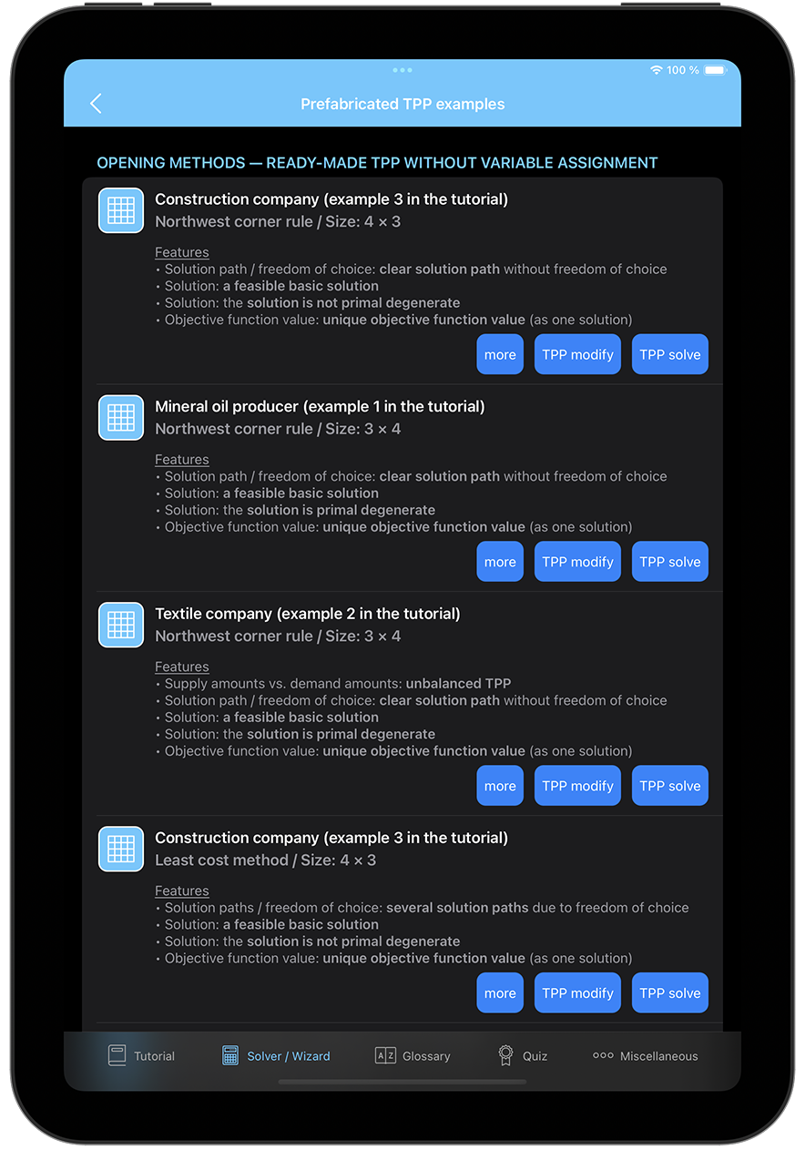 Get started right away ... with the TPP examples